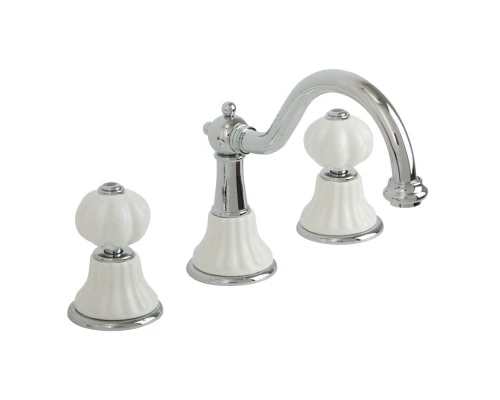 Cмеситель Migliore Olivia 19007 для раковины, хром, ручки белая керамика