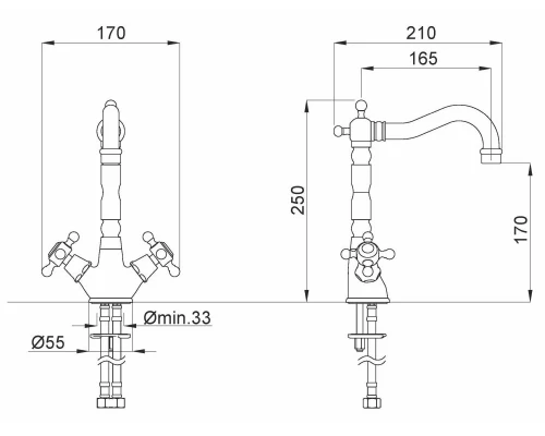 Смеситель Migliore Revival 19514 для раковины - золото