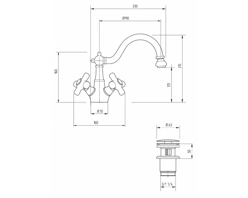 Смеситель Migliore Provance 19470 для биде, хром