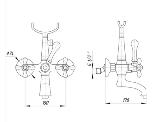 Смеситель Migliore Beatrice ML.BTC-102.BR для ванны/душа - бронза