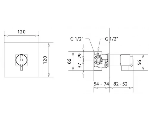 Смеситель Migliore Kvant 25404 термостатический, скрытого монтажа, для душа, золото
