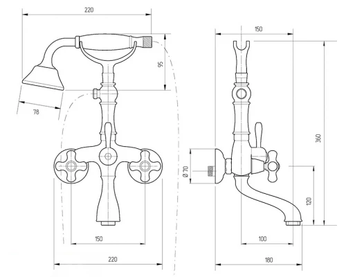 Смеситель Migliore Provance 19471 для ванны, хром