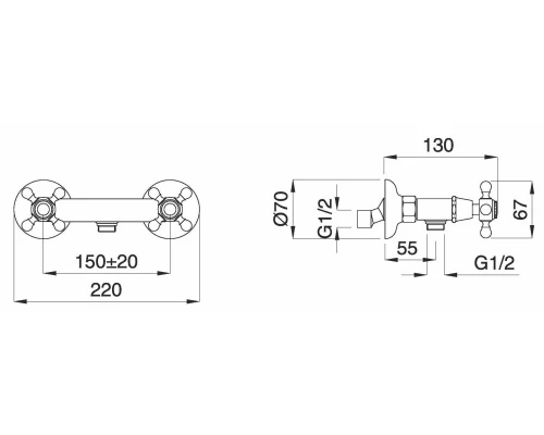 Смеситель Migliore Revival 19490 для душа - бронза