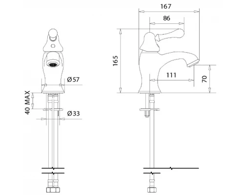 Смеситель Migliore Maya 18917 для раковины - бронза