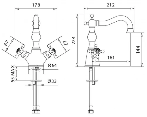 Смеситель Migliore Arcadia 18398 для раковины - золото