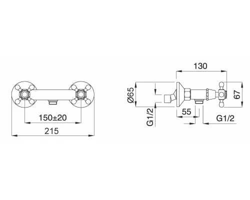 Смеситель Migliore Lady 18814 для душа - бронза