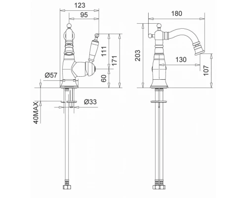 Смеситель Migliore Oxford 19082 для биде - бронза