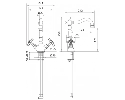 Смеситель Migliore Princeton 19361 для раковины - хром