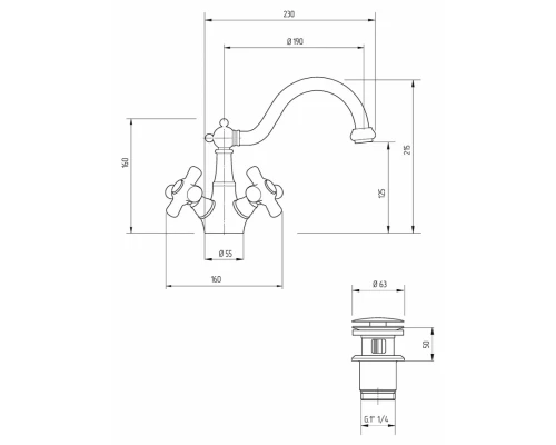 Смеситель Migliore Provance 19474 для раковины, хром