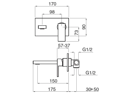 Смеситель Migliore Kvant Black для раковины с донным клапаном, черный матовый, 30436