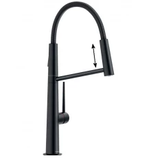 Смеситель для кухни Nobili Levante, с выдвижным изливом, цвет черный матовый, MV123300BM