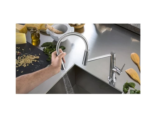 Смеситель для кухни Nobili Levante, с выдвижным изливом, цвет хром, MV123300CR