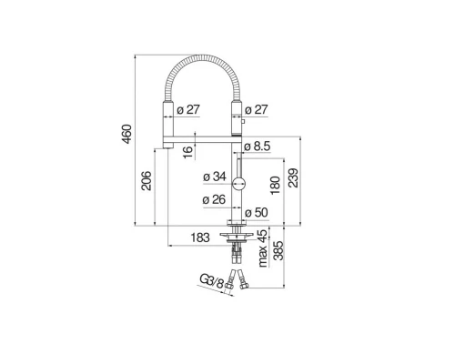 Смеситель для кухни Nobili Move, с выдвижным изливом, цвет хром, MV92300/50CR
