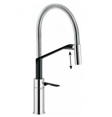 Смеситель для кухни Nobili Heron, с выдвижным изливом, цвет хром/черный, HR125300CB