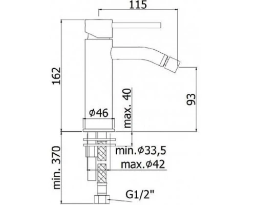 Смеситель Paffoni Light для биде, без донного клапана, цвет стальной, LIG131ST