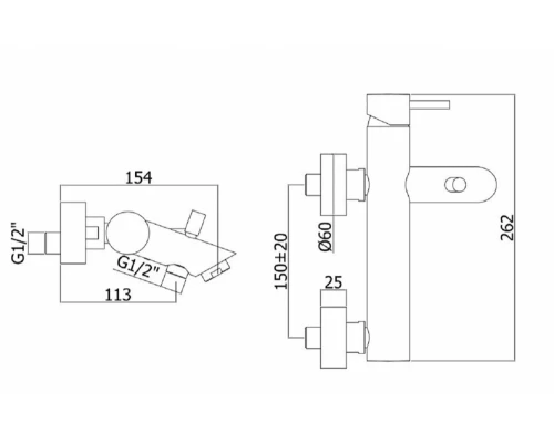 Смеситель Paffoni Light LIG022ST для ванны без душевого гарнитура, цвет сталь