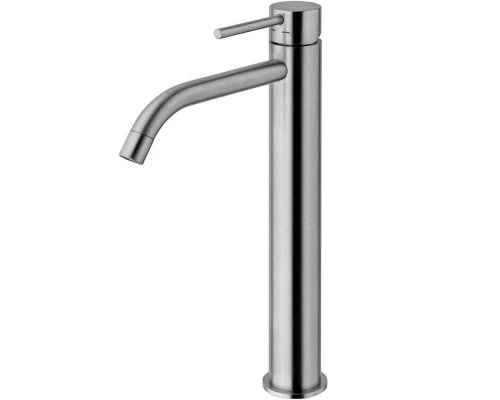 Смеситель Paffoni Light для раковины, высокий, без донного клапана, цвет стальной, LIG081ST