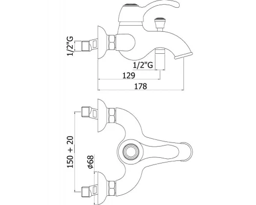 Смеситель Paffoni Flavia FA022CR для ванны, без душевого гарнитура, цвет хром