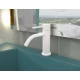 Смеситель Paffoni Light LIG071BO для раковины, без донного клапана, белый матовый