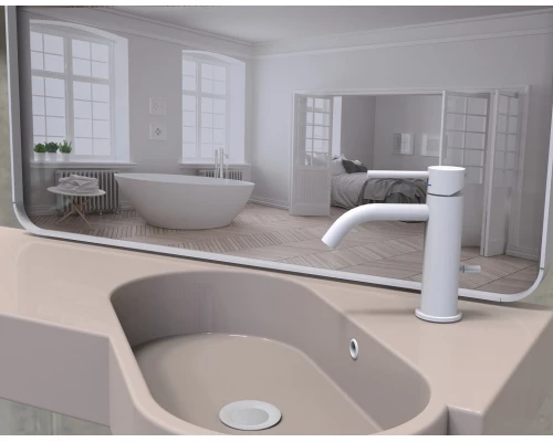 Смеситель Paffoni Light LIG071BO для раковины, без донного клапана, белый матовый