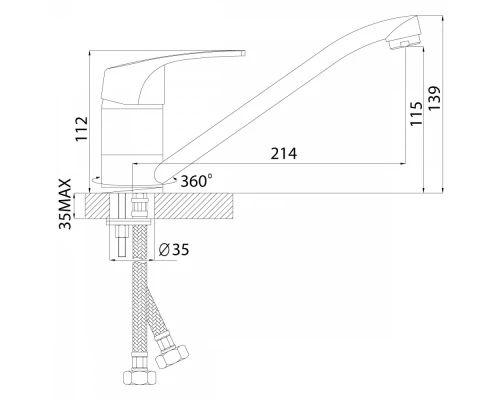 Смеситель Rossinka D40-21U для кухни