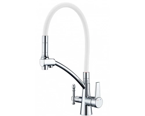 Смеситель Zorg Clean Water ZR 338-8 YF для кухни под фильтр, хром/белый