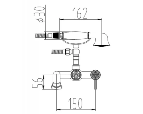 Смеситель Zorg Antic A 200W-BR для ванны и душа, бронза