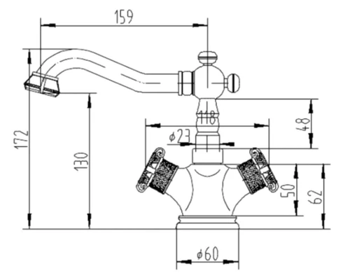 Смеситель Zorg Antic A 3009U-BR для кухонной мойки, античная бронза
