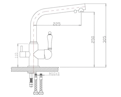 Смеситель Zorg Clean Water ZR 313 YF-33 Nickel для кухни под фильтр, никель