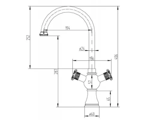 Смеситель Zorg Antic A 2004K-SL для кухни, цвет серебро