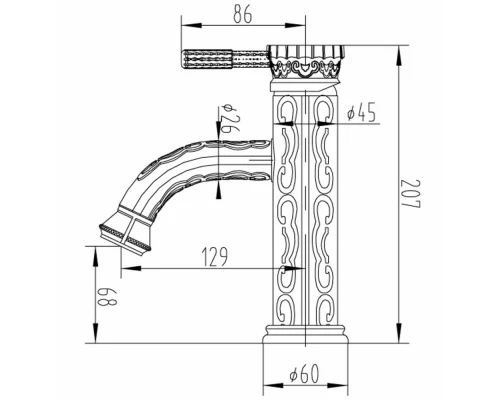 Смеситель Zorg Antic A 115U-BR для раковины, бронза