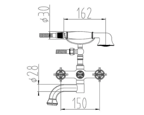 Смеситель Zorg Antic A 2001W-BR для ванны, цвет бронза