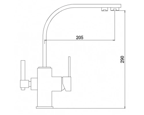 Смеситель Zorg Clean Water ZR 332 YF ЧЕРНЫЙ МЕТАЛЛИК для кухни под фильтр, черный