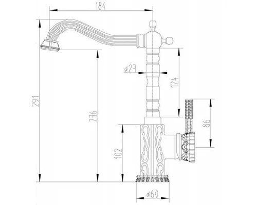 Смеситель Zorg Antic A 109K-BR для кухни, бронза