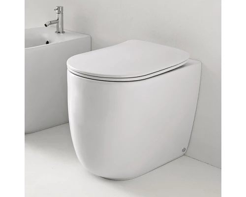 Унитаз напольный приставной Kerasan Nolita безободковый, с креплениями WB5N, цвет белый матовый, 531830