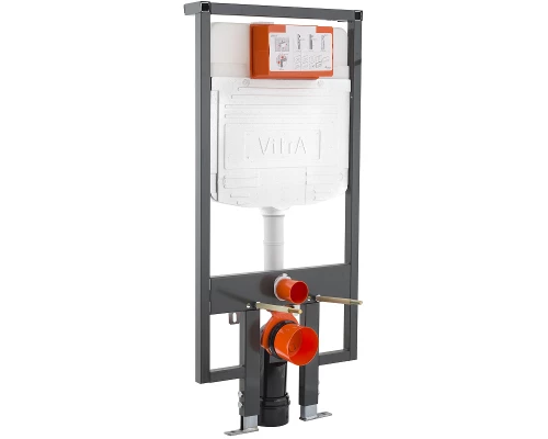 Инсталляция с унитазом Vitra Normus, SmoothFlush с тонким сиденьем с микролифтом, клавиша хром глянцевый, 9860B003-7200