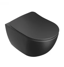 Подвесной унитаз Ravak Uni Chrome RimOFF, безободковый, цвет черный матовый, X01794