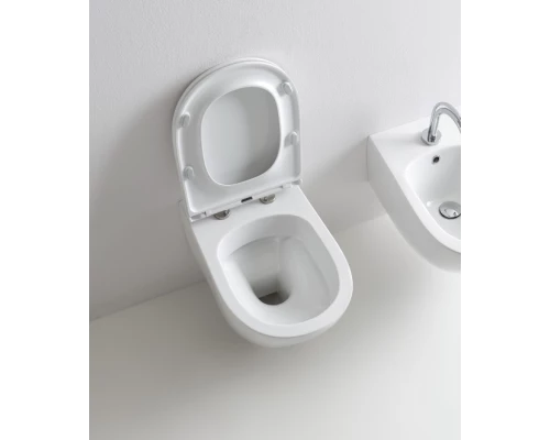 Подвесной безободковый унитаз Kerasan Aquatech 55 см, белый, 371401