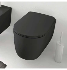 Подвесной унитаз Kerasan Nolita 531431 безободковый 55 х 35 см, с креплениями WB9N, цвет черный матовый