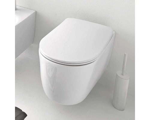 Подвесной унитаз Kerasan Nolita 531401 безободковый 55 х 35 см, с креплениями WB9N, цвет белый