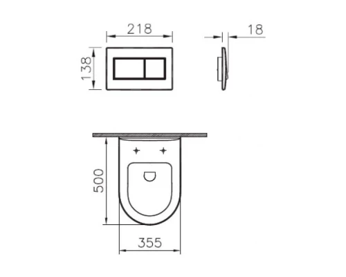Инсталляция с унитазом Vitra Zentrum L-box, с быстросъёмным сиденьем с микролифтом, клавиша хром глянцевый, 9012B003-7206