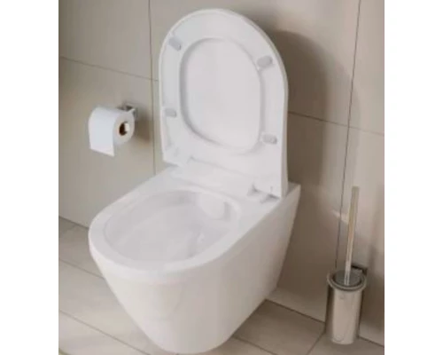 Инсталляция с унитазом Vitra Integra Round L-box, с толстым быстросъёмным сиденьем с микролифтом, клавиша хром матовый, 9004B003-7202