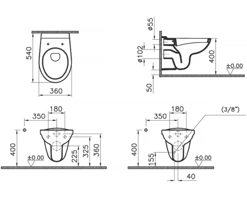 Подвесной унитаз Vitra Norm Fit 6855B099-1777, белый