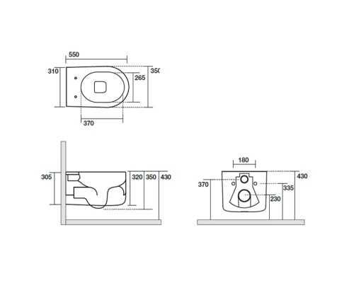 Подвесной безободковый унитаз Kerasan Nolita, с креплениями WB9N, серый, 531489