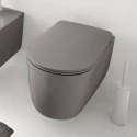 Подвесной безободковый унитаз Kerasan Nolita, с креплениями WB9N, серый, 531489