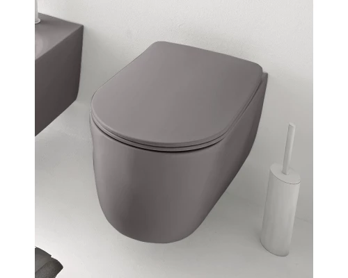 Подвесной безободковый унитаз Kerasan Nolita, с креплениями WB9N, серый, 531489