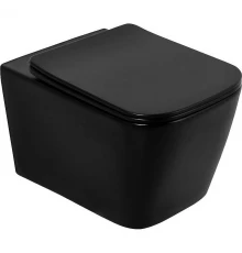 Подвесной унитаз BelBagno Ardente-C безободковый, цвет черный матовый, BB3202CHR-MB