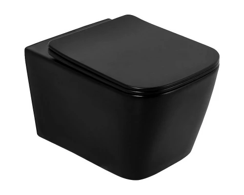 Подвесной унитаз BelBagno Ardente-C безободковый, цвет черный матовый, BB3202CHR-MB