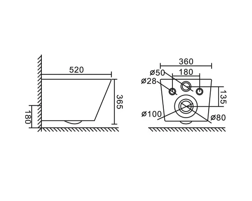 Подвесной унитаз BelBagno Ardente-C безободковый, цвет черный матовый, BB3202CHR-MB