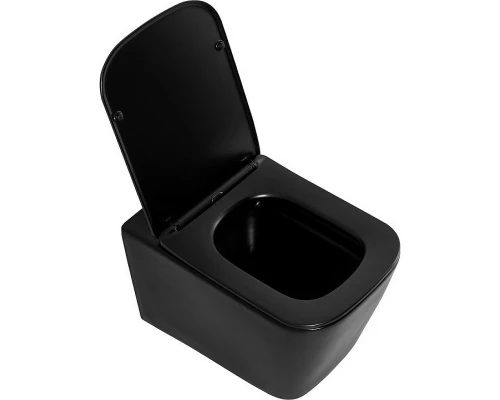 Подвесной унитаз BelBagno Ardente-C безободковый, цвет черный матовый, BB3202CHR-MB